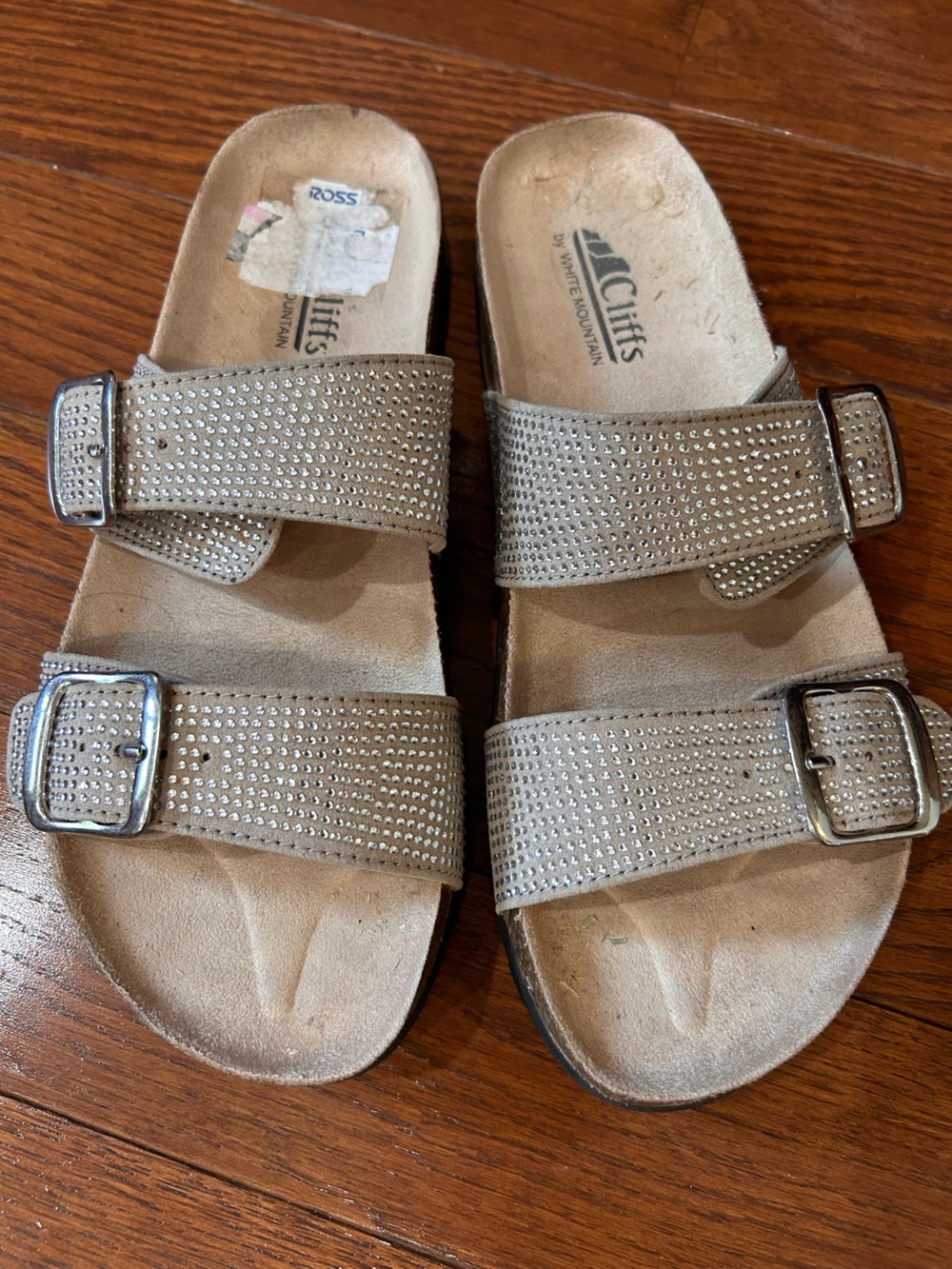 Cliffs by WHITE MOUNTAIN Kids' Taupe Studded Double-Buckle Sandals